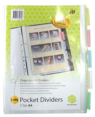 DIVIDERS SIDE POCK A4 PP 5 TAB